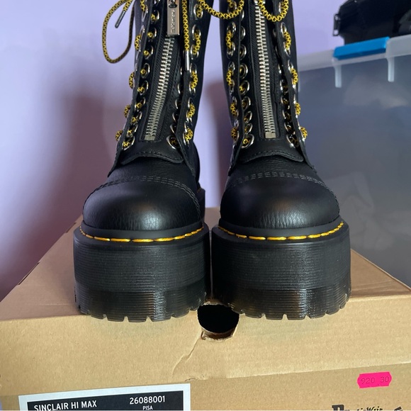 Dr Martens Sinclair Hi Max UK4 US6 Black Pisa New - Picture 3 of 10